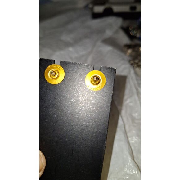 Monet Vintage Stud Post Pierced Earrings Red Rhinestone Minimalist Elegant - Picture 5 of 7